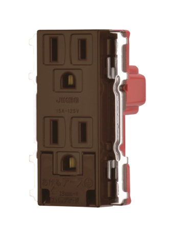 チョコレート色アースターミナル付 接地ダブルコンセント